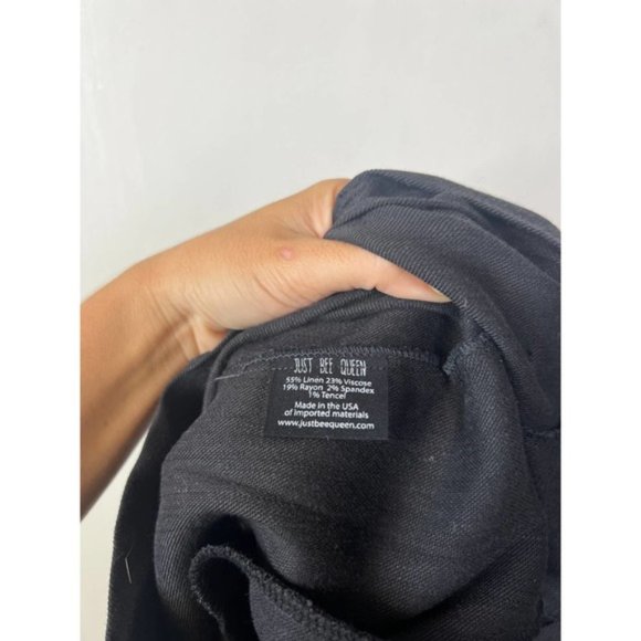 Just Be Queen Kai Pleated Ankle Straight Pants Women's Black Size: Medium NWT - Picture 8 of 10